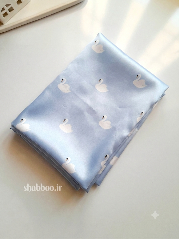 روبالشی پاکتی ساتن ابریشم طرح قو